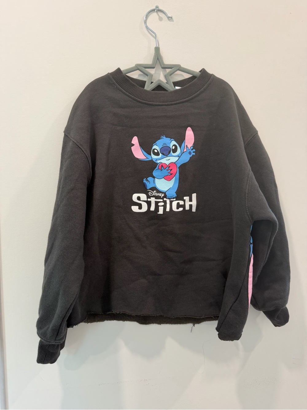 Zara Disney Crewneck Sweatshirt with Stitch Graphic Front & Back Hit 6-7